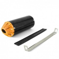 Exhaust muffler CNC - Black / Gold - ø28mm