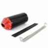 Exhaust muffler CNC - Black / Red - ø28mm