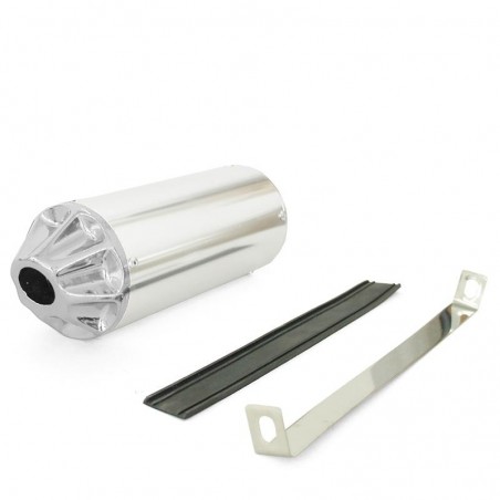Exhaust muffler CNC - Silver - ø32mm