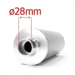 Exhaust muffler CNC - Silver / Red - ø28mm