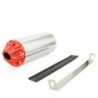 Exhaust muffler CNC - Silver / Red - ø32mm